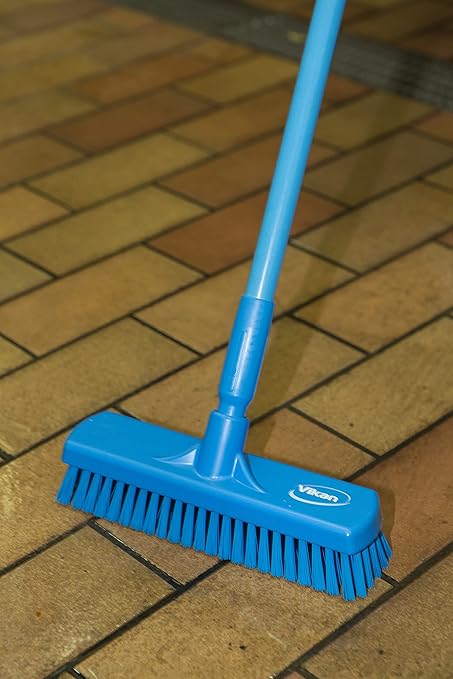 Vikan 70603 Brush,Wall/Floor Scrub,Stiff,12",PP/PBT,Blue