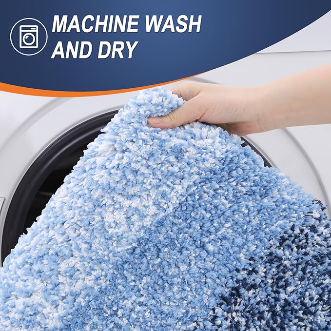 OLANLY Bathroom Rugs Mat 34x21, Extra Soft Absorbent Microfiber Bath Rugs, Rubber Backing, Quick Dry, Machine Washable Bath Mats for Bathroom Floor, Tub and Shower, Home Decor Accessories, Navy