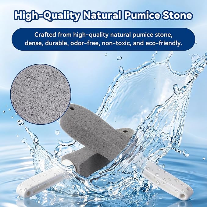 Sieral 10 Pack Pumice Stone with Handles for Bowl Toilet Cleaning, Toilet Pumice Stone Stick for Cleaning Bathroom, Oven, Grills, Tiles, Grout and Pools
