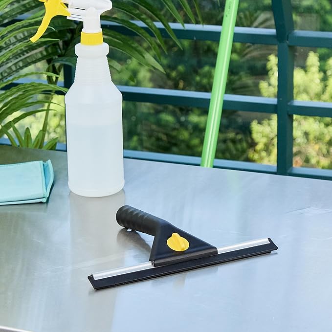 Restaurantware-Clean Tek Professional 9.84 Inch Window Squeegee, 1 Window Cleaning Squeegee with Rubber Blade - All-Purpose, for Mirror Or Glass Door, Black Plastic Wiper with Aluminum Frame