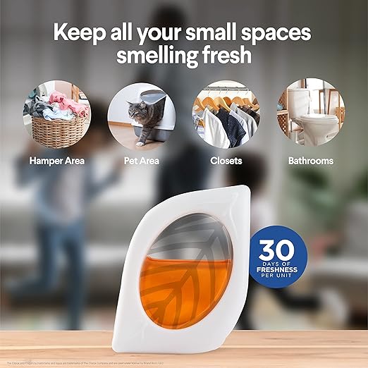 Clorox Fraganzia Small Rooms Air Freshener, Island Escape - Peel & Place, No-Plug, Battery-Free for Closets, Laundry Room, Entry Way, Bathroom, Locker, 0.25 Fl Oz Each, 2 Count - 12 Pack