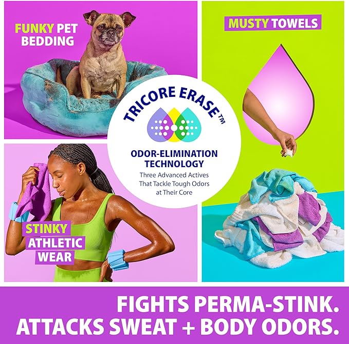 Dropps Odor Eraser Pods (64 Count) - Powered by TriCore Erase | Use With Detergent | Odor Remover | For Sweat, Musty Towels, Mildew, Pet & Body Odors | Clean Laundry Booster | Plastic-Free Packaging