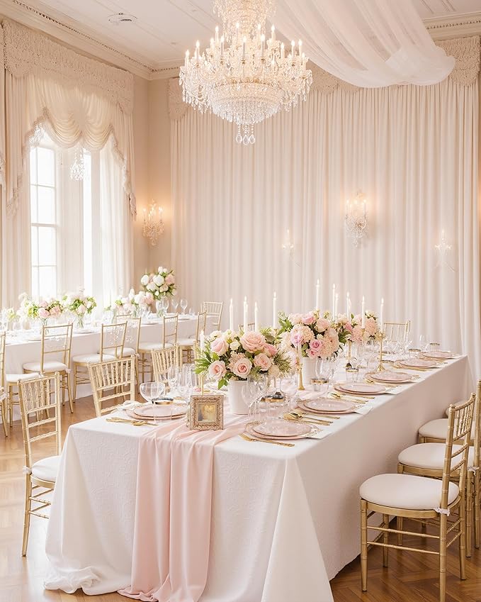 Nervure 350PCS Pink Plastic Plates - Pink Plastic Dinnerware Sets for 50 Guests - 100 Disposable Plates, 150 Gold Silverware, 50 Cups, 50 Napkins Perfect for Wedding & Party