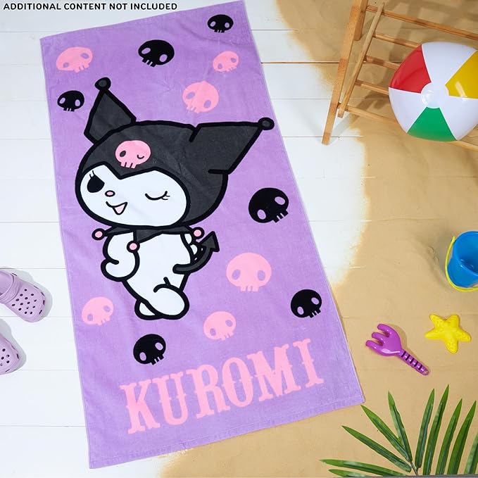 Hello Kitty Towel for Kids Teenagers Women Quick Dry Towel for Pool Beach Bath Swimming Trips Travel Essentials 55x28” (Purple, 55 x 28inch)