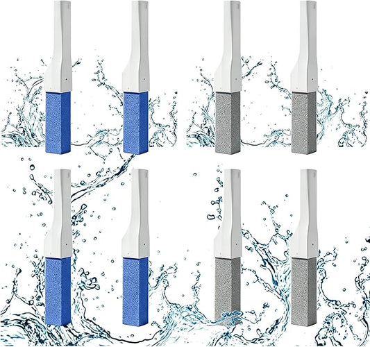 Pumice Stone Toilet Bowl Cleaner with Long Handle, Replaceable Cleaning Stone, Hard Water Stain Remover for Toilets, Bathtubs, Grills, Pools, Sinks, Household Cleaning Tool