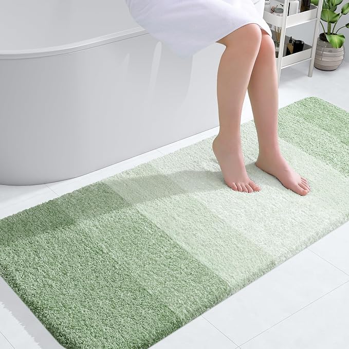 OLANLY Large Bathroom Rugs Mat 50x30, Extra Soft Absorbent Microfiber Bath Rugs, Rubber Backing, Quick Dry, Washable Bath Mats for Bathroom Floor, Tub and Shower, Home Decor Accessories, Sage Green