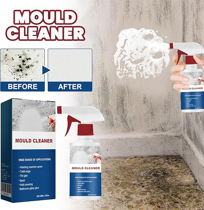 RAINPOT Mould Cleaner Spray Powerful Foam Cleaning Spray | Multi-Surface Fast-Acting Stain Remover for Kitchen, Bathroom, Wall and Tile Cleaning, No Scrubbing Required (2, 2.04oz*2)