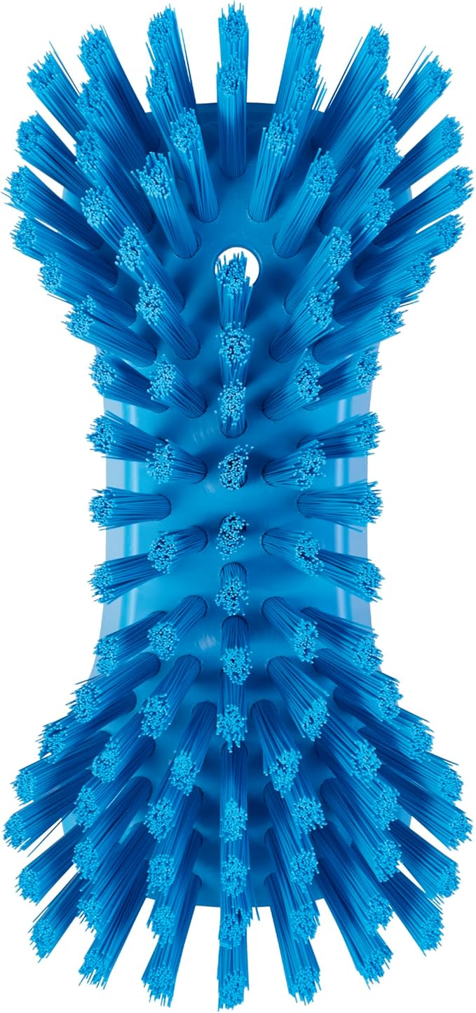 Vikan 38943 Extra Large Hand Brush, Multifunctional, Slip-Resistant Cleaning Tool, Extra Stiff Polypropylene & Polyester Bristle, 9.1", Blue