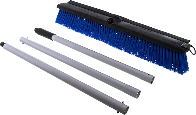 SPARTA Sweep Complete Floor Sweep with Squeegee for Catering, Buffets, Restaurants, Stainless Steel, 24 Inches, Blue (Pack of 3)