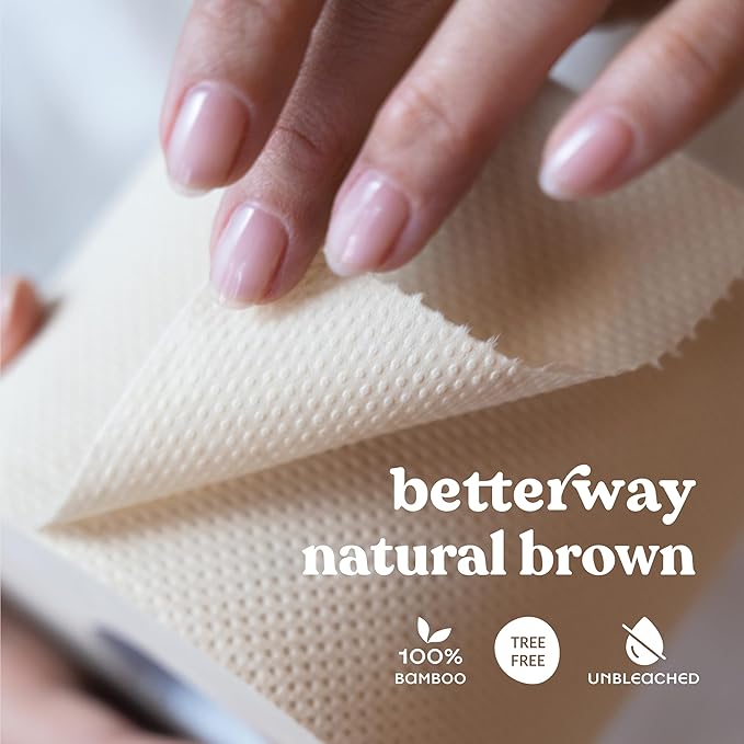 Betterway Unbleached Bamboo Toilet Paper Rolls - Eco-Friendly 3 Ply Toilet Tissue - 36 Long-Lasting Rolls - 360 Sheets/Roll - Organic, FSC Certified, Septic Safe TP - Lint-Free, PFAS-Free Bath Tissue