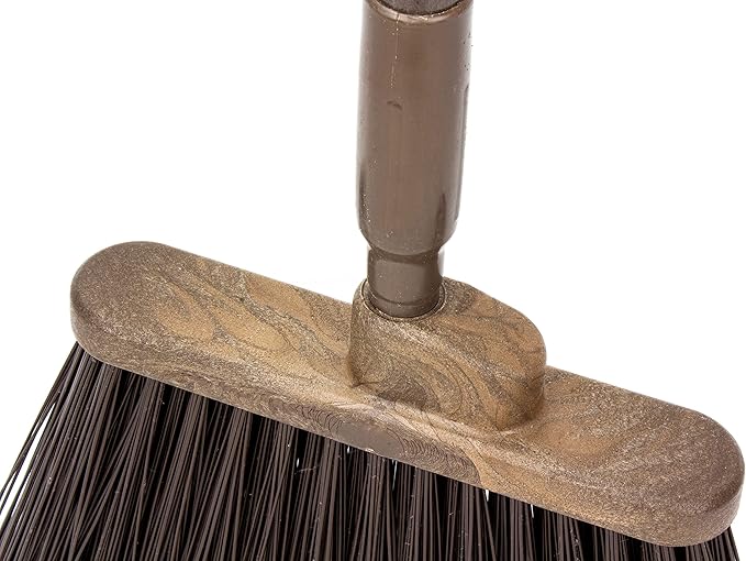 SPARTA 41082EC01 Plastic Color Coded Broom, Flagged Bristles, Long Broom With Angled Head For Large Debris, 56 Inches, Brown