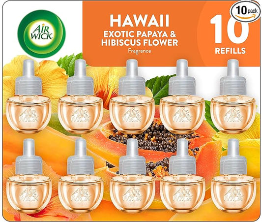 Air Wick Plug in Scented Oil Refill, 10ct, Hawaii, Air Freshener, Eco Friendly, Essential Oils