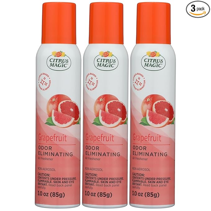 Citrus Magic Odor Eliminating Air Freshener Spray, Grapefruit, 3-Ounce, Pack of 3