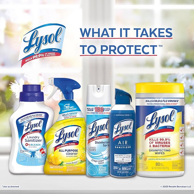 Lysol Toilet Bowl Cleaner Gel, For Cleaning and Disinfecting, Bleach Free, Ocean Fresh Scent, 24oz (Pack of 2)