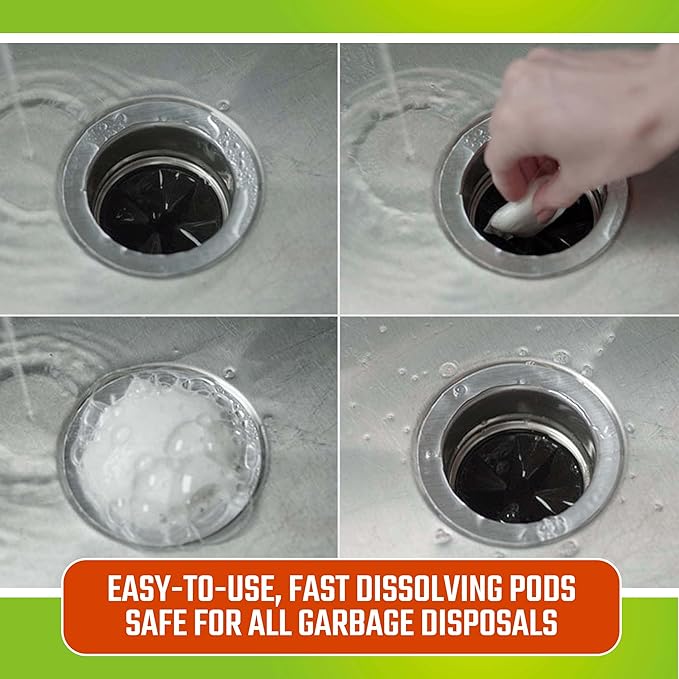 CLR PRO Calcium, Lime and Rust Remover (1 Gallon) Fresh & Clean Garbage Disposal Cleaner (5 Pods)