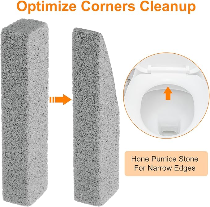HARFINGTON 12pcs Natural Pumice Stone, Toilet Bowl Cleaner Pumice Stone for Hard Water Marks Cleaning on Toilets, Grills, Tiles, Grout, Sinks, Bathtubs, Pools, Gray