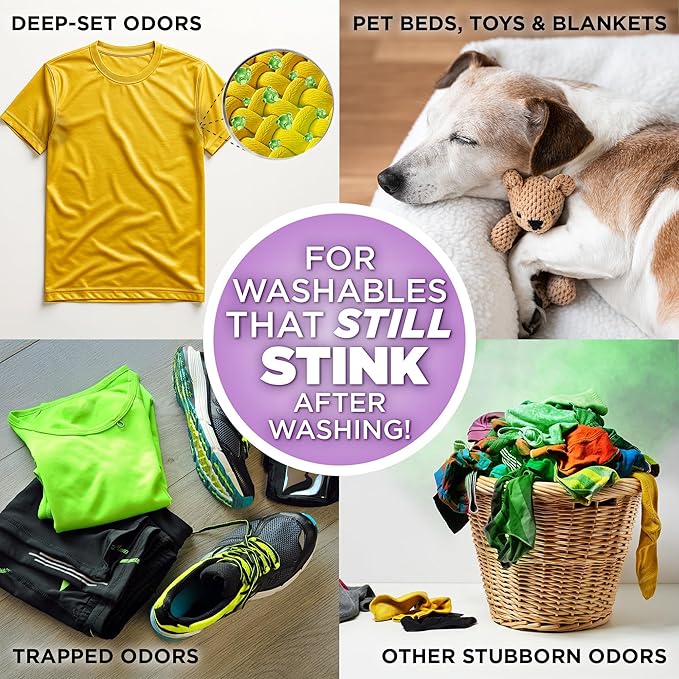 POOPH Laundry Odor Eliminator 2-Pack (2 x 32 oz, 32 Loads Total) — Pet Urine & Stink Remover for Clothes, Activewear, Towels & Bedding — Unscented Laundry Additive, Safe for People & Pets