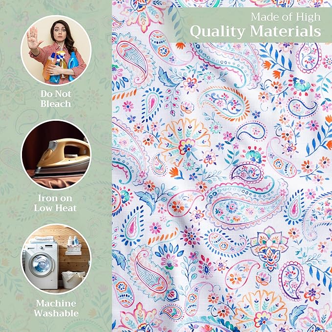 Maison d' Hermine 100% Cotton Cloth Napkins Set of 4 Everyday Reusable Square Napkins Cloth Washable Dinner Party Wedding Restaurant Hotel Kitchen Spring Summer (Indian Floral, 20" x 20")