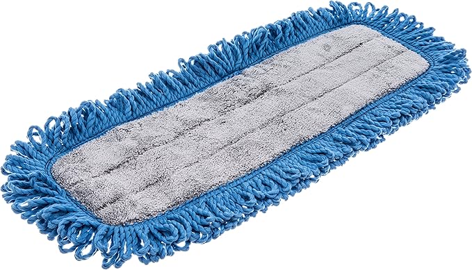 Sparta Microfiber Dry Mop Pad with Looped Fringe for Floor Cleaning, Polyester-Polyamide Blend, 18 Inches, Blue, (Pack of 12)