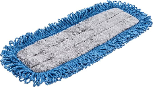 Sparta Microfiber Dry Mop Pad with Looped Fringe for Floor Cleaning, Polyester-Polyamide Blend, 18 Inches, Blue, (Pack of 12)