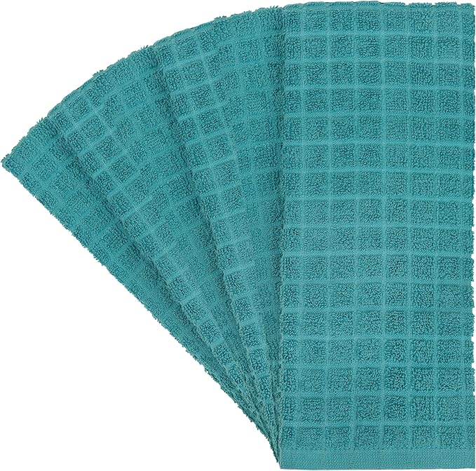 Bumble Kitchen Towels (6 Pack) | 16” x 28” | 100% Cotton Kitchen Towels | 385 GSM | Soft, Highly Absorbent & Durable Dish Towels for Kitchen | Aqua