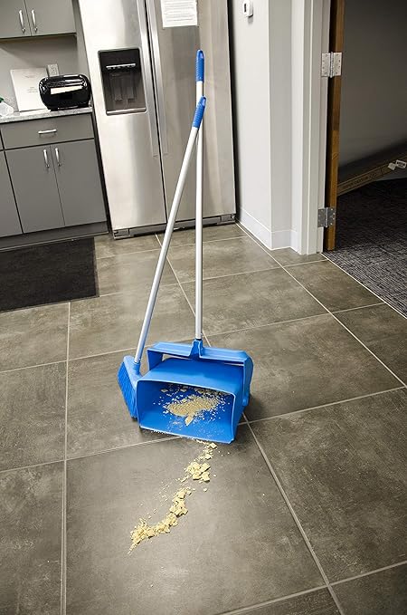 Remco - A Vikan Company 62509 Lobby Dustpan with Broom, Polypropylene/Polyester/Aluminum, 7" X 14" Bin, 37" Handle, Black