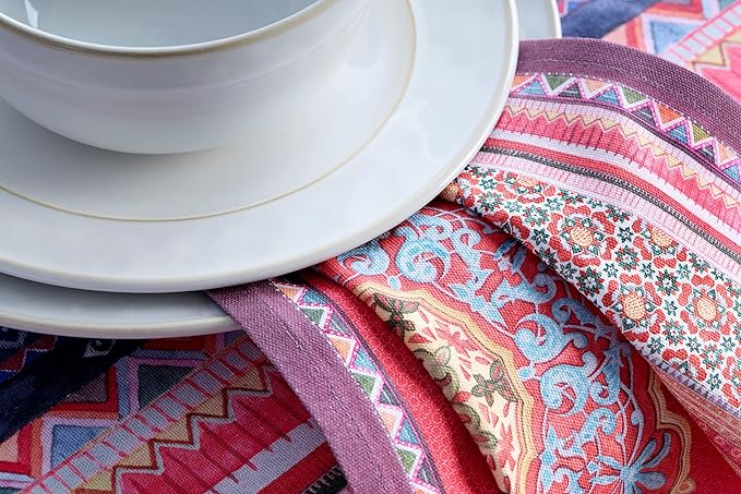 Maison d' Hermine Cloth Napkins Set of 4 100% Cotton for Thanksgiving Christmas Decorations Everyday Reusable Square Fall Napkins Cloth Washable Dinner Party (Ispahan, 20"x20")