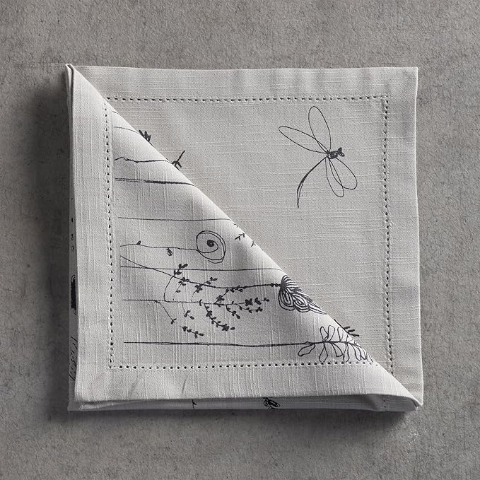 Maison d' Hermine 100% Cotton Cloth Napkins Set of 4 Everyday Reusable Square Napkins Cloth Washable Dinner Party Wedding Restaurant Hotel Kitchen Spring Summer (Flore, 20" x 20")