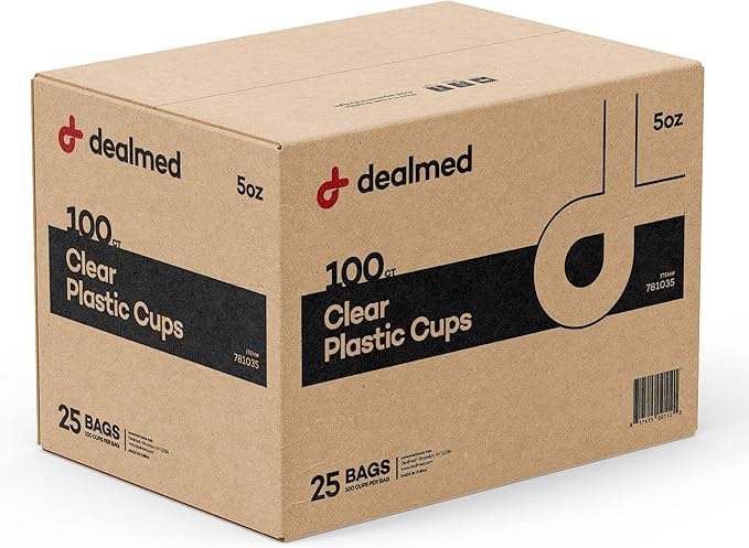 Dealmed 5 oz. Disposable Plastic Cups – 100% Recyclable Cups for Doctor's Offices, School Nurse's, Hospitals, at Home and More (Pack of 2500)