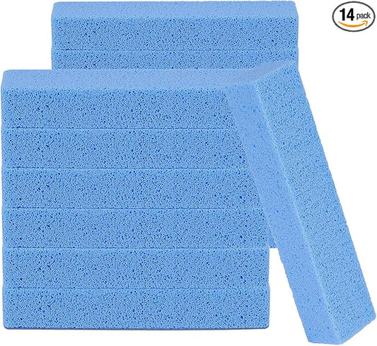 14 Pack Pumice Stone for Toilet Bowl Cleaning, Powerfully Cleans Hard Water Rings, for Cleaning Toilets, Bathtubs, Grills, Swimming Pools, Sinks(Blue)