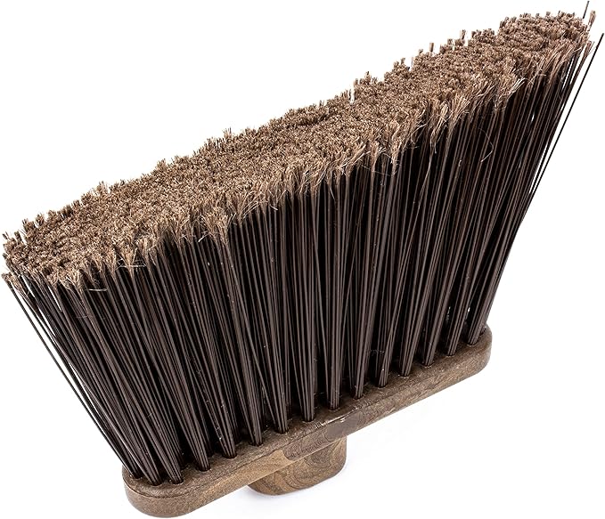 SPARTA 41082EC01 Plastic Color Coded Broom, Flagged Bristles, Long Broom With Angled Head For Large Debris, 56 Inches, Brown