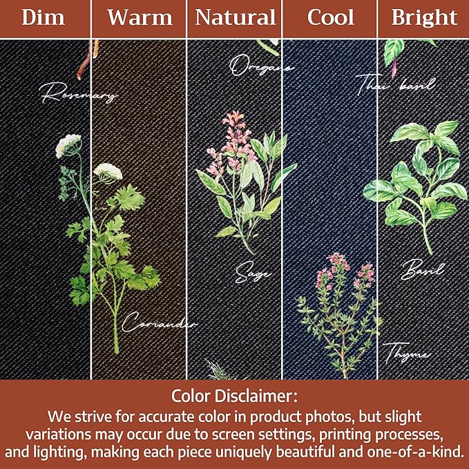 Maison d'Hermine Kitchen Towels Set of 2 100% Cotton 27.50" x 20" Reusable Cloth Tea Dish Towels Absorbent with Hanging Loop for Kitchen, Home, Dining, Cocktail Parties (Fresh Herbs)
