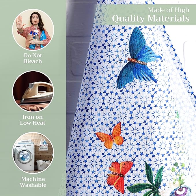 Maison d' Hermine Kitchen Towels Set of 3 100% Cotton 27.50" x 20" Reusable Cloth Tea Dish Towels Absorbent with Hanging Loop for Kitchen Farmhouse Hotel Spring Summer - Passiflora