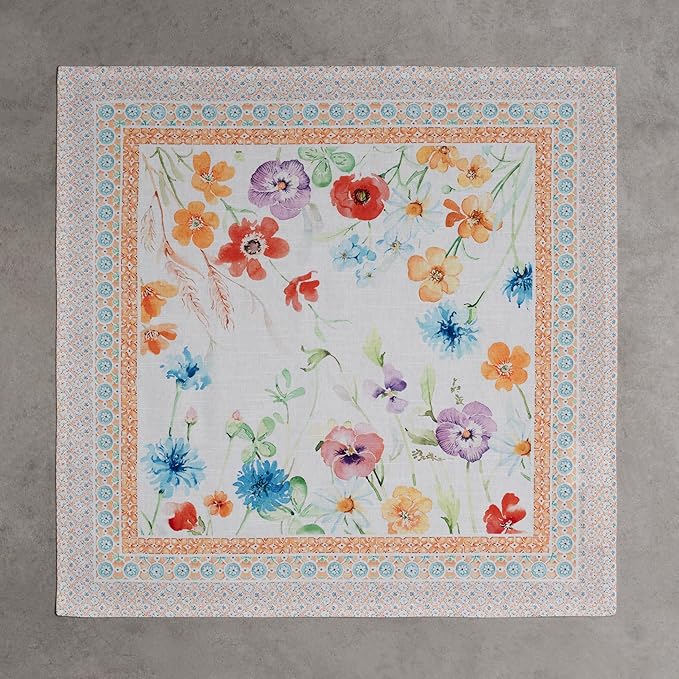Maison d' Hermine 100% Cotton Cloth Napkins Set of 4 Everyday Reusable Square Napkins Cloth Washable Dinner Party Wedding Restaurant Hotel Kitchen Spring Summer (Summer Whisper, 20" x 20")