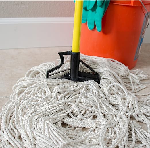 SPARTA 4166404 Spectrum Fiberglass Mop Handle With Quik-Release For Cleaning, Commercial, Residential, 60 Inches, Yellow, (Pack of 12)