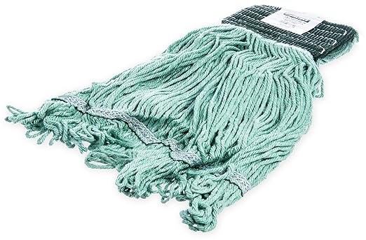 Carlisle FoodService Products 369478B09 Looped-End Mop Head With Green Band, Medium, Green (Pack of 12)