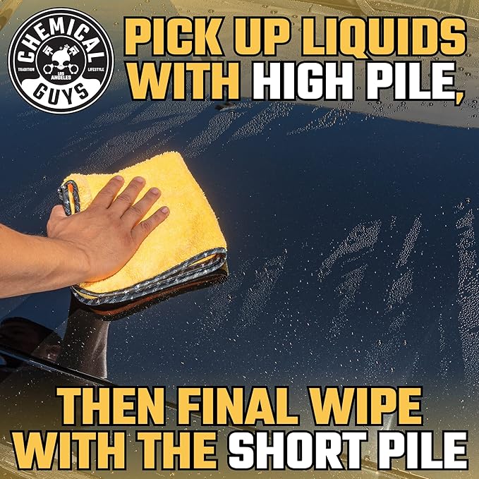 Chemical Guys MIC_506_60 Professional Grade Premium Microfiber Towels, Gold (16 Inch x 16 Inch) (Pack of 60) - Safe for Car Wash, Home Cleaning & Pet Drying Cloths