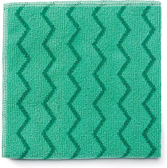 Rubbermaid Commercial Products HYGEN Microfiber Cloth, 16 x 16 inch, Green, Multi-Purpose Rag/Towel for Janitorial/Professional Heavy-Duty Cleaning/Scrubbing