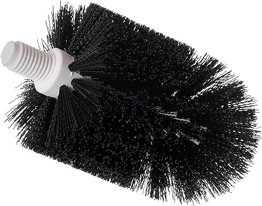 SPARTA Flo-Pac Floor Drain Brush Head Only, 4 Inch Diameter for Cleaning, Kitchen, Bathroom, And Janitorial Use, Plastic, 5.5 Inches, Black, (Case of 6)