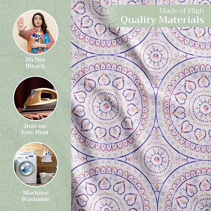 Maison d' Hermine 100% Cotton Cloth Napkins Set of 4 Everyday Reusable Square Napkins Cloth Washable Dinner Party Wedding Restaurant Hotel Kitchen Spring Summer (Mandala, 20" x 20")