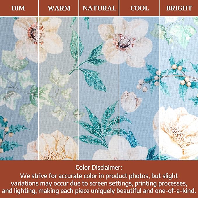 Maison d' Hermine 100% Cotton Cloth Napkins Set of 4 Everyday Reusable Square Napkins Cloth Washable Dinner Party Wedding Restaurant Hotel Kitchen Spring Summer (Winter Floral, 18" x 18")