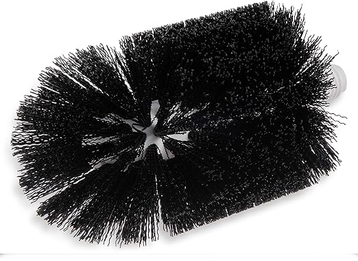 SPARTA Flo-Pac Floor Drain Brush Head Only, 4 Inch Diameter for Cleaning, Kitchen, Bathroom, And Janitorial Use, Plastic, 5.5 Inches, Black, (Case of 6)