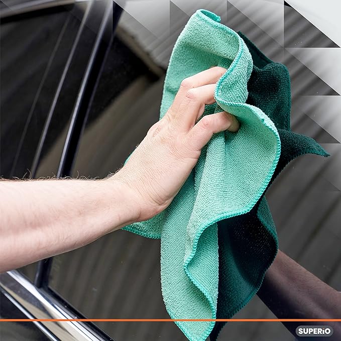 Superio Microfiber Cleaning Cloth 16x16 Miracle Cloth, Kitchen Towels, Wash Cloths, Reusable Cleaning Rags for House, Car, Office/No Detergents Needed, Scratch & Streak Free, 16 Pack