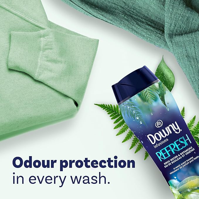 Downy Infusions In-Wash Laundry Scent Booster Beads, REFRESH, Botanical Florals and Birch Water Scent, 24 Ounce (Pack of 4)