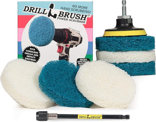 Drill Brush - Drill Attachment - Bathroom - Power Scrubber Pads - Cleaning Pads - Bath - Shower Door - Scouring Pad Kit - Bath Mat - Bathroom Sink - Shower Cleaner - Vinyl Flooring - Scrub Pads