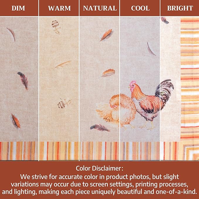 Maison d' Hermine 100% Cotton Cloth Napkins Set of 4 Everyday Reusable Square Napkins Cloth Washable Dinner Party Wedding Restaurant Hotel Kitchen Spring Summer (Barnyard Rooster, 18" x 18")