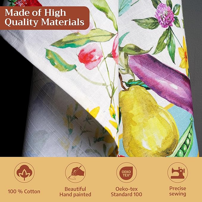 Maison d' Hermine Kitchen Towels Set of 3 100% Cotton 27.50" x 20" Reusable Cloth Tea Dish Towels Absorbent with Hanging Loop for Kitchen Farmhouse Hotel Spring Summer - Giverny