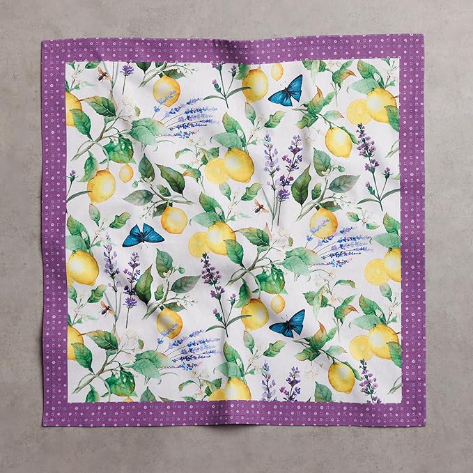 Maison d' Hermine 100% Cotton Cloth Napkins Set of 4 Everyday Reusable Square Napkins Cloth Washable Dinner Party Wedding Restaurant Hotel Kitchen Spring Summer (Sivergue, 18" x 18")