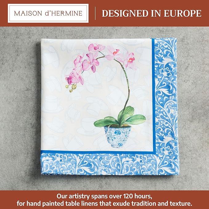 Maison d' Hermine 100% Cotton Cloth Napkins Set of 4 Everyday Reusable Square Napkins Cloth Washable Dinner Party Wedding Restaurant Hotel Kitchen Spring Summer (Canton, 20" x 20")