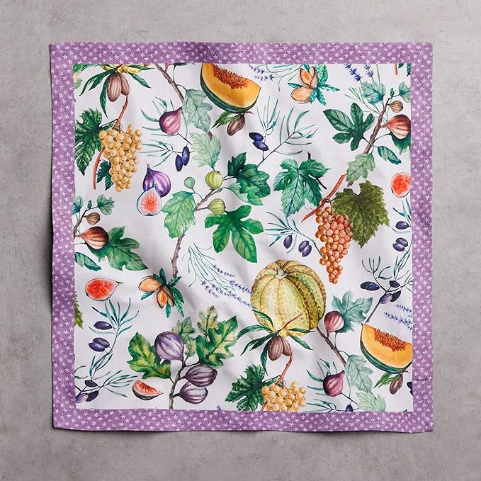 Maison d' Hermine 100% Cotton Cloth Napkins Set of 4 Everyday Reusable Square Napkins Cloth Washable Dinner Party Wedding Restaurant Hotel Kitchen Spring Summer (Cavaillon, 18" x 18")